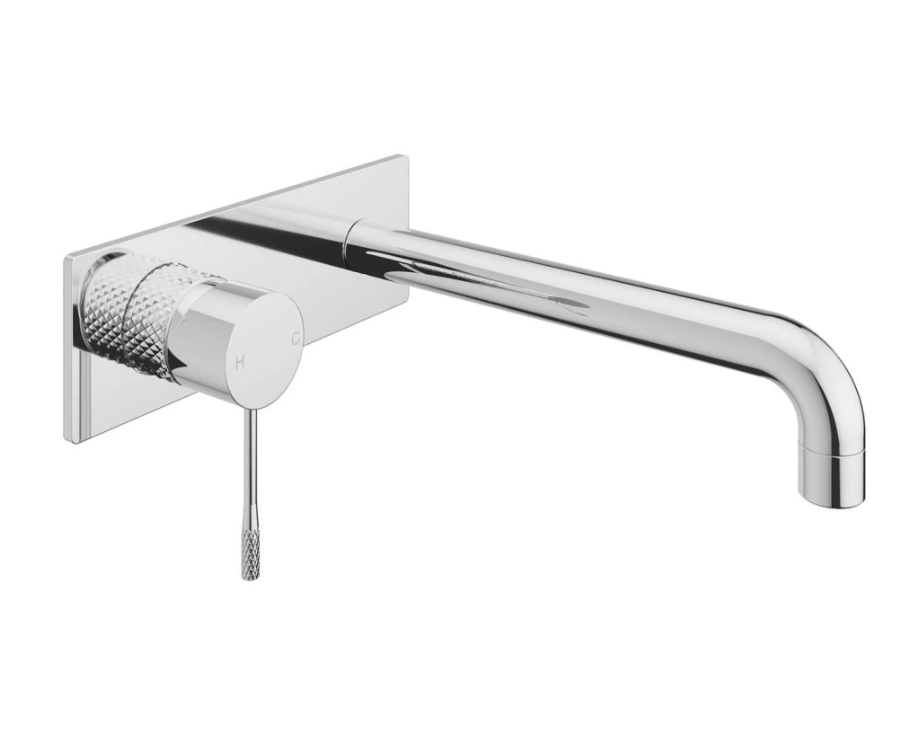 Chelsea Textured Wall Mounted Bath Tap N24 - Chrome