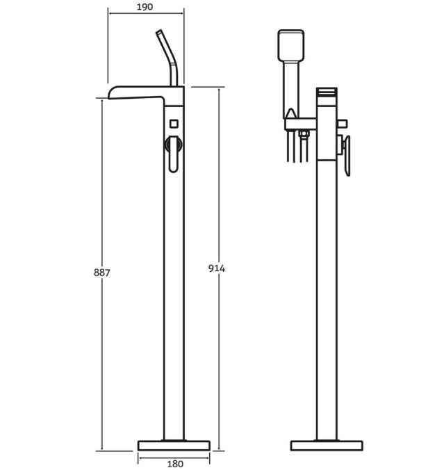 Jazz Freestanding Waterfall Bath Shower Mixer Tap