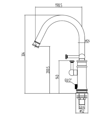 Albert Traditional Bath Shower Mixer Tap