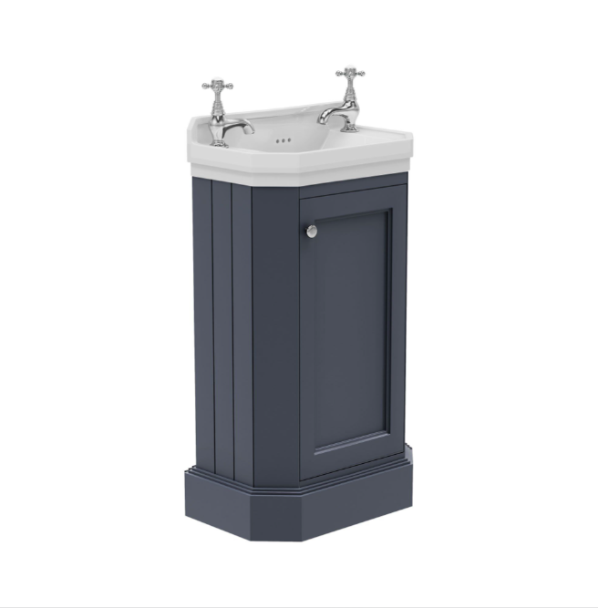 Louise 500mm Freestanding Cloakroom Vanity Unit & Basin in Midnight Grey N24