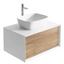 Melvin Wall Mounted Vanity Unit Gloss White & Oak 800mm