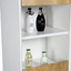 Melvin/Tawny Wall Hung Tall Storage Cabinet in White & Oak