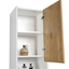 Melvin/Tawny Wall Hung Tall Storage Cabinet in White & Oak