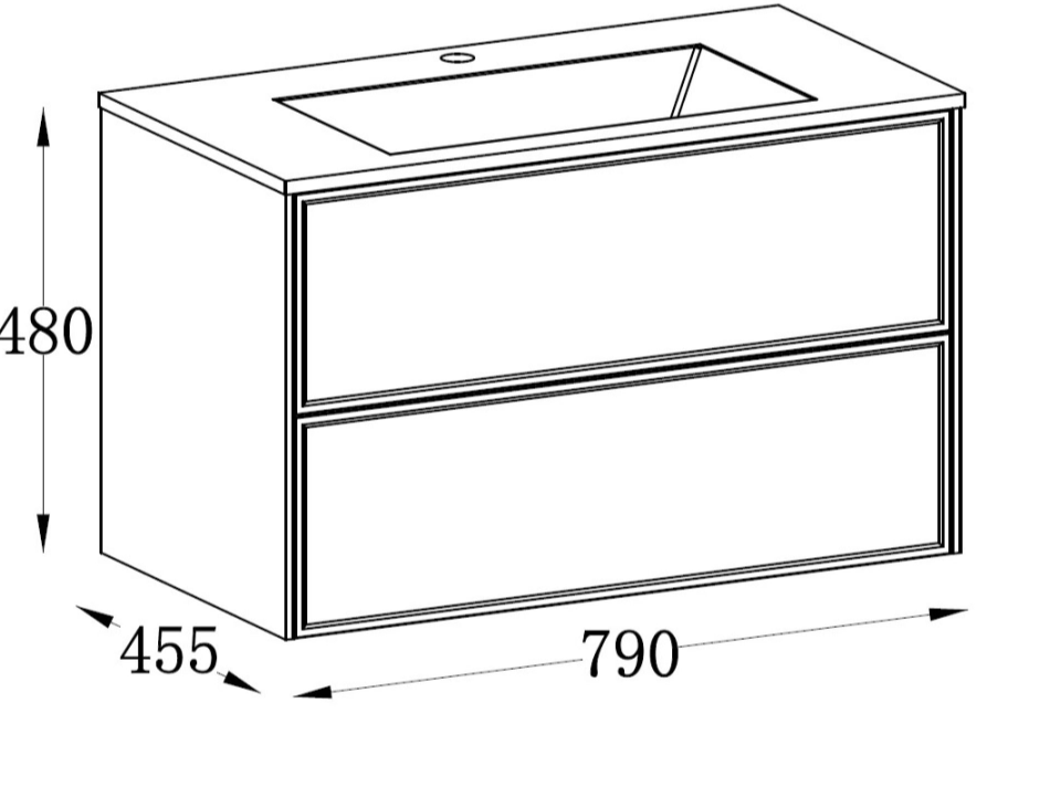 Cumbria 800mm Wall Hung Vanity Unit in French Grey