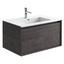 Tawny 750mm Wall Hung Vanity Unit with White Resin Basin in Leached Oak