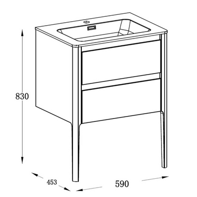 Sarah 600mm Vanity Unit with Integrated Basin in French Grey