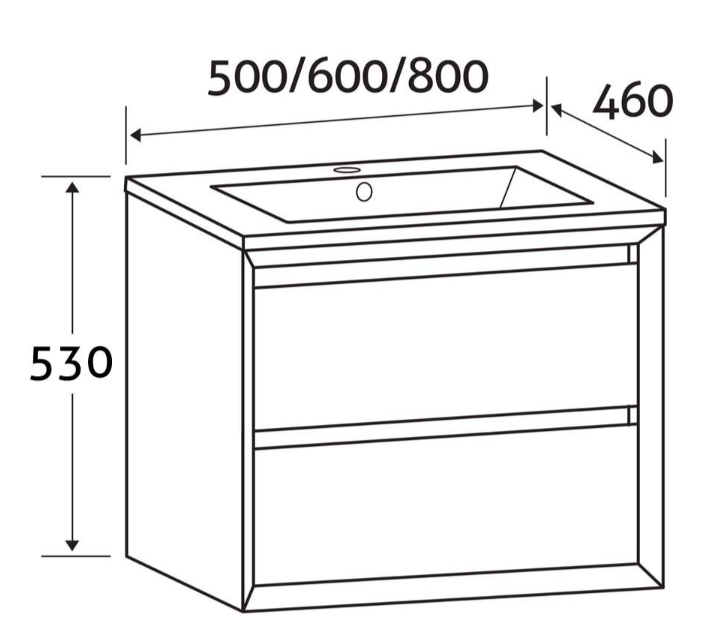 Jupiter 500mm Wall Hung Vanity Unit Gloss White