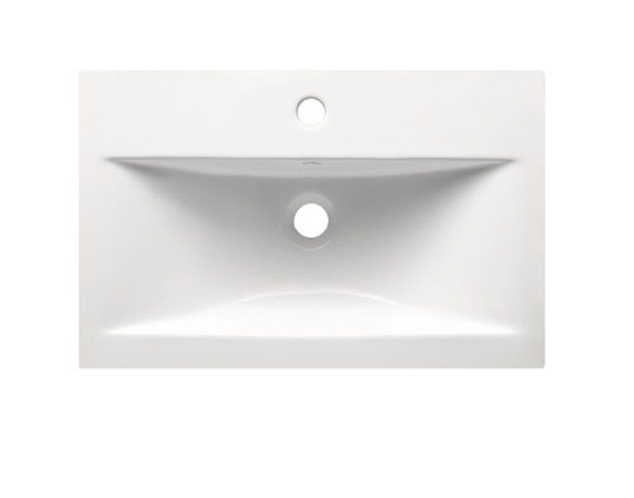 Veto 600mm Wall Mounted Vanity Unit Gloss White With Ceramic Basin