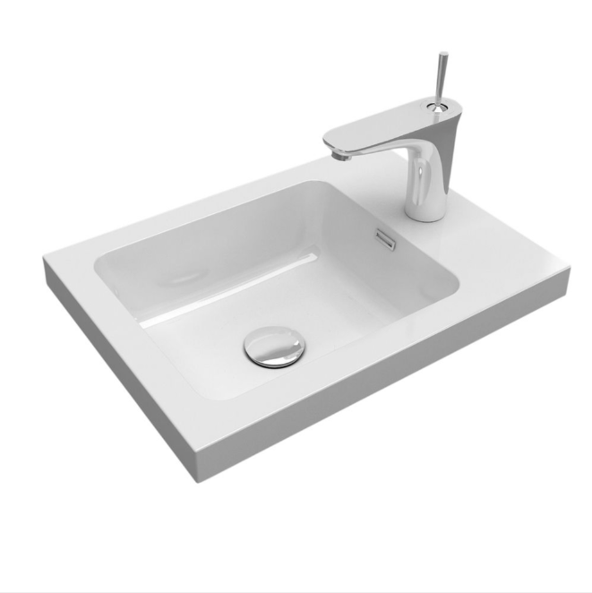 Oscar 440mm Floor Standing Cloakroom Vanity Unit with Resin Basin in Gloss White