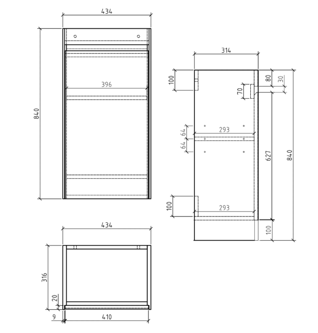 Oscar 440mm Floor Standing Cloakroom Vanity Unit with Resin Basin in Gloss White