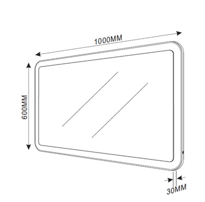 Poppy LED Bathroom Mirror 1000mm