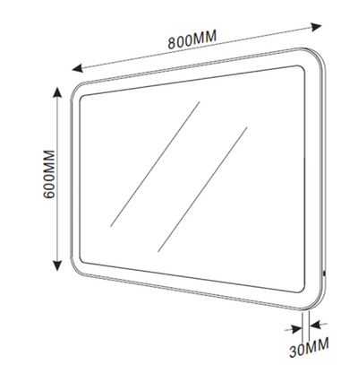 Poppy LED Bathroom Mirror 800mm