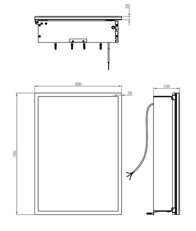 Thea LED Mirrored Bathroom Wall Single Door Cabinet 500mm - Silver