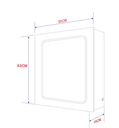 Lottie Single Door LED Mirrored Wall Cabinet 500mm