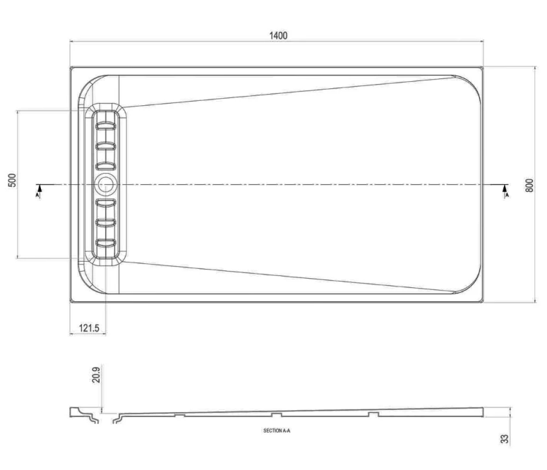 Libby Slimline Shower Tray – 1400x800mm