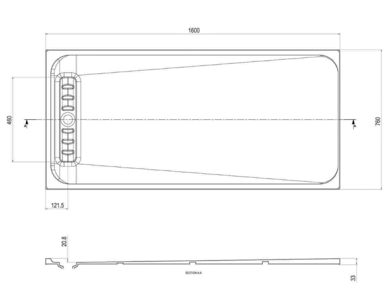 Libby Slimline Shower Tray – 1600x760mm