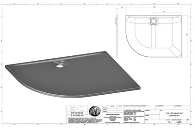 Ellis Left Hand Slimline Quadrant Shower Tray - 1200 x 900mm