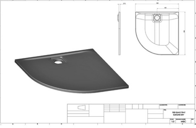 Ellis Slimline Quadrant Shower Tray - 900 x 900mm