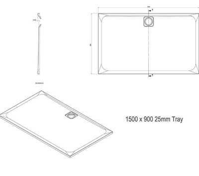 Ellis Slimline Rectangular Shower Tray - 1500 x 900mm