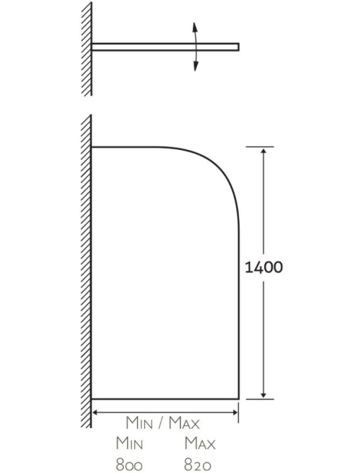 Navy Single Curved Bath Screen