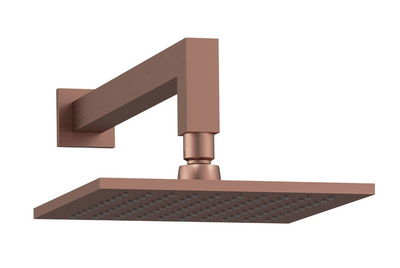 Marge Square 200mm Shower Head and Arm - Brushed Bronze N24