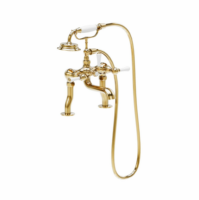 William Traditional Bath Shower Mixer Tap - Brushed Gold N24