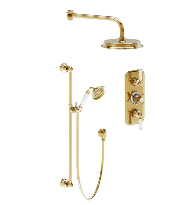 William Traditional Concealed Valve Shower Pack - Brushed Gold N24