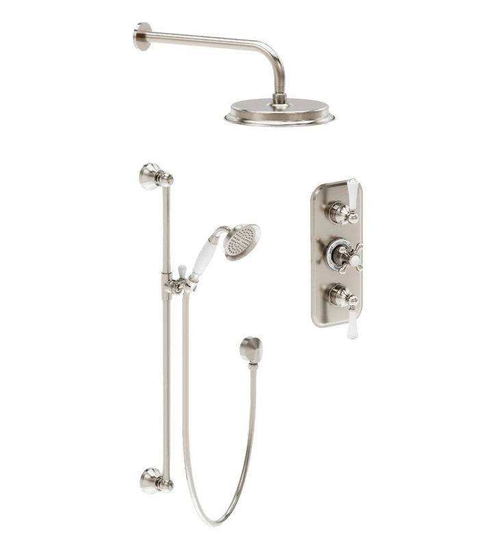 William Traditional Concealed Valve Shower Pack - Brushed Nickel N24