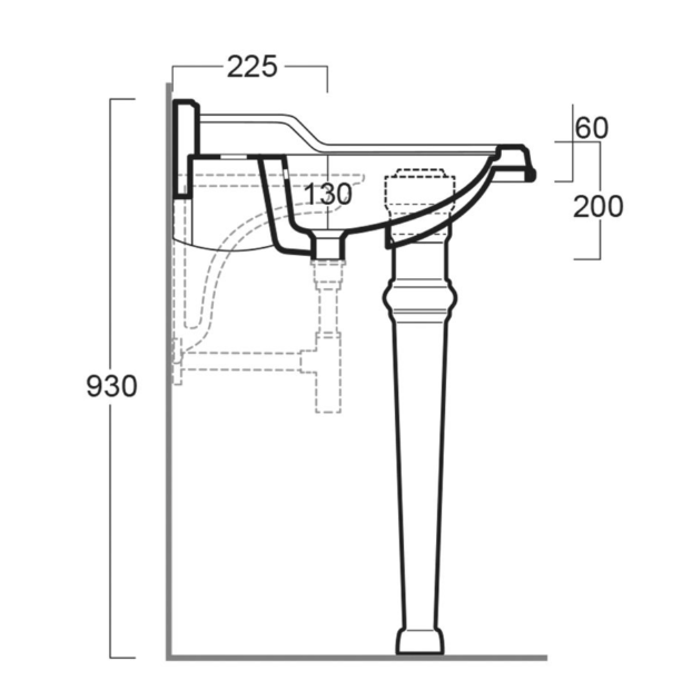 Alice 1050mm Console Basin with Ceramic Legs