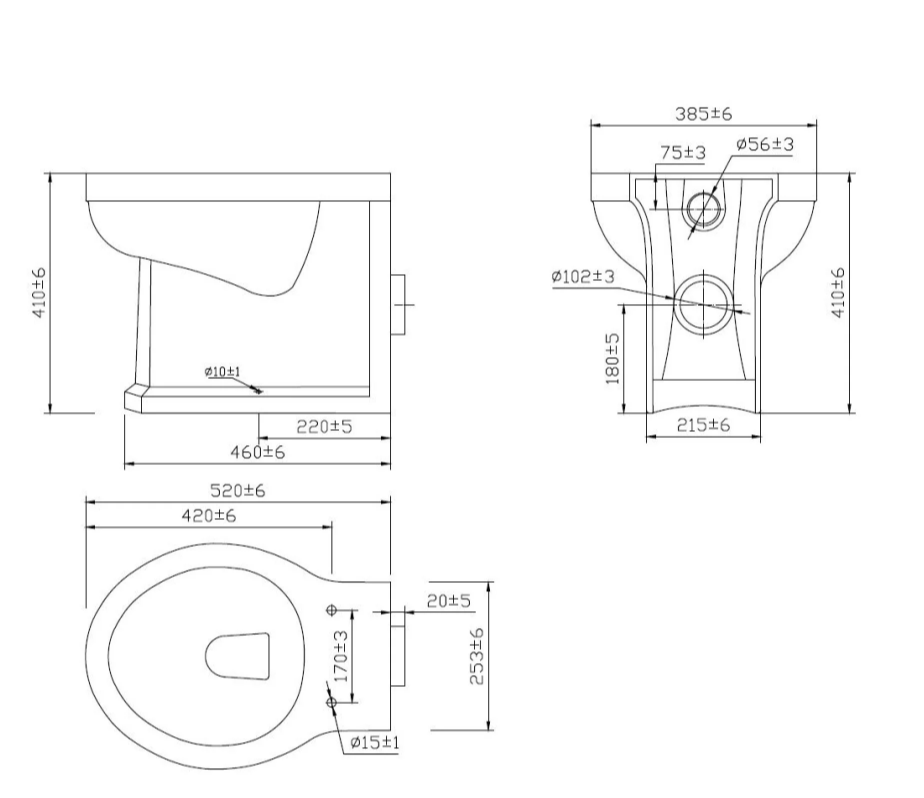 Elizabeth Traditional Back To Wall Toilet