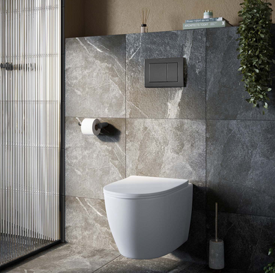 1200 Wall Hung Pan Concealed Cistern Frame Inc Gunmetal Flush Plate