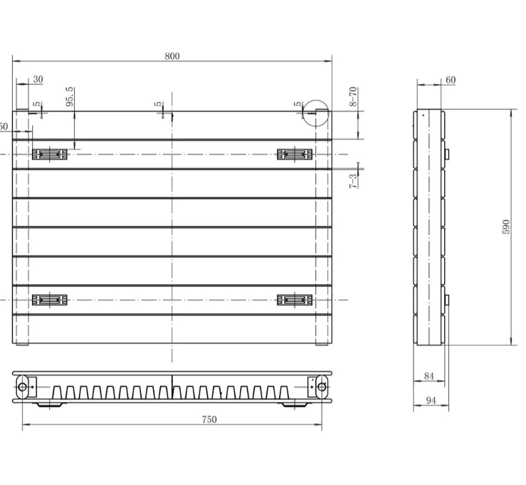 New Mexico White Horizontal Convector Radiator - 600x800mm