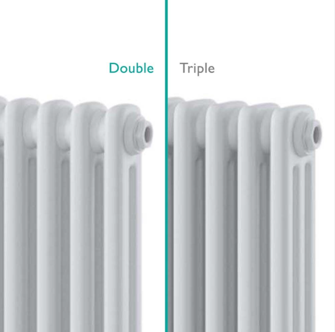 Nevada White Double Horizontal Column Radiator - 300mm