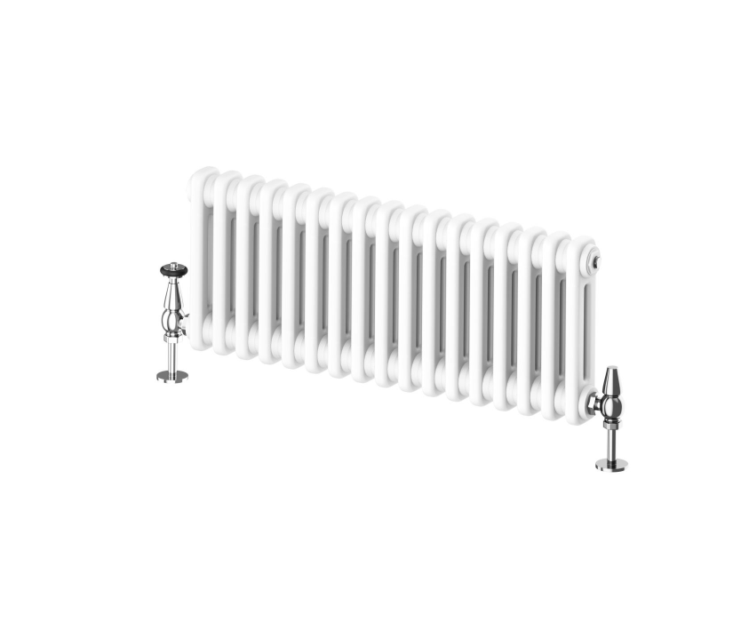 Nevada White Double Horizontal Column Radiator - 300mm