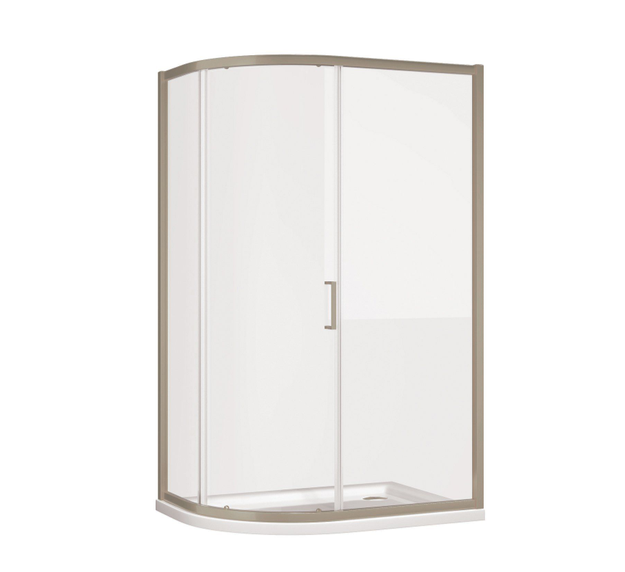 Murphy Brushed Nickel Sliding Shower Door Quadrant - 1200x800mm N24