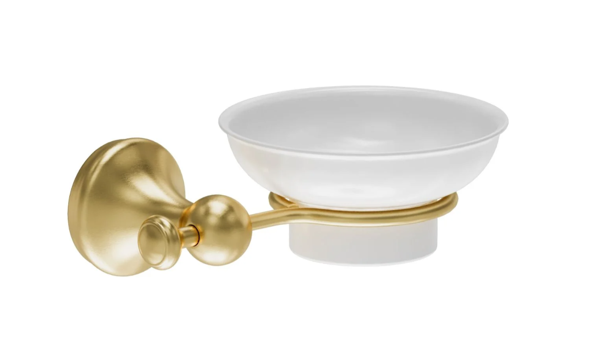 William Traditional Soap Dish & Holder - Brushed Gold