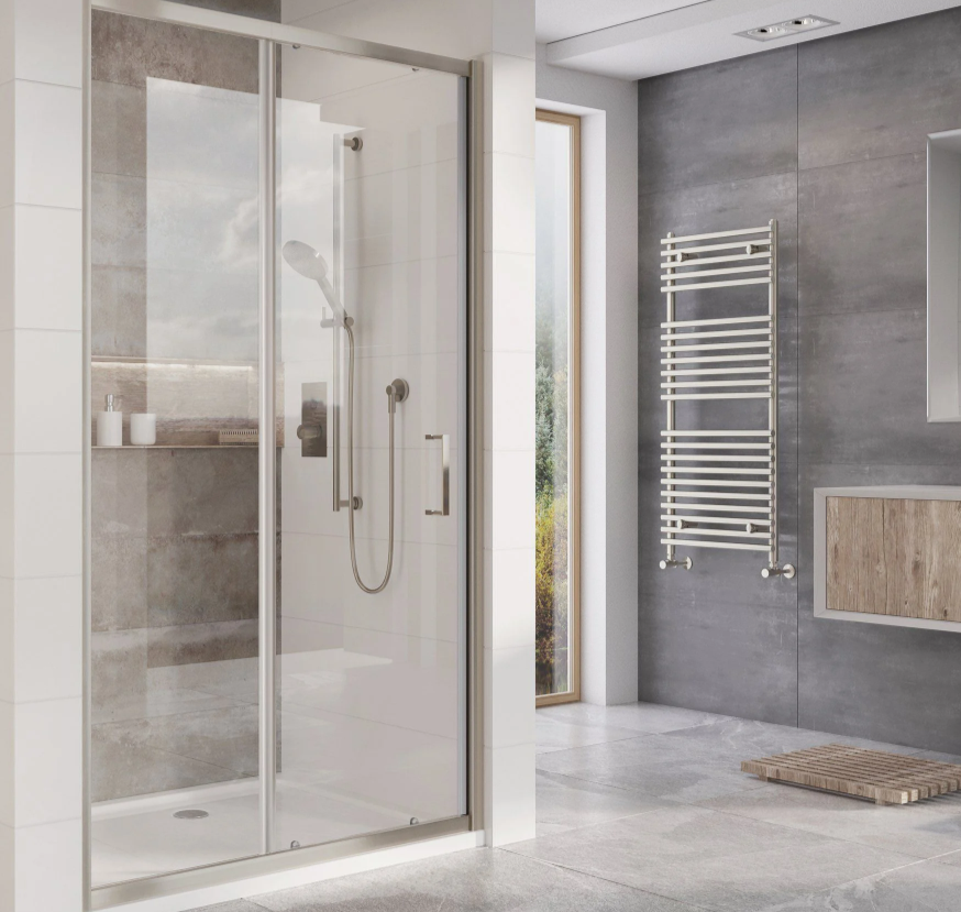 Murphy 1000mm Sliding Shower Door - Brushed Nickel N24