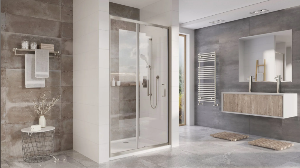 Murphy 1000mm Sliding Shower Door - Brushed Nickel N24