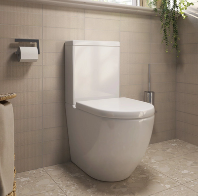 Faye Close Coupled Rimless Short Projection Toilet with Soft Close Seat N24AW