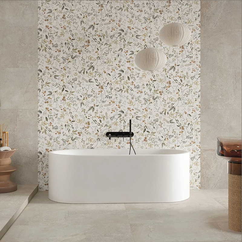 Express Autumn Floral Matt Porcelain Tile - 1200x600mm N24AW