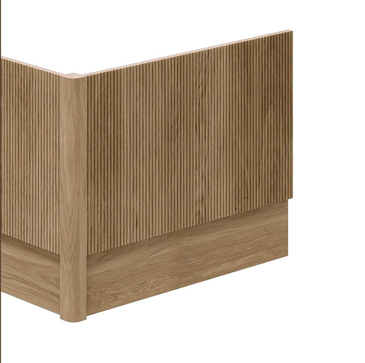 Jack Ribbed End Bath Panel & Corner Post in Natural Oak N24