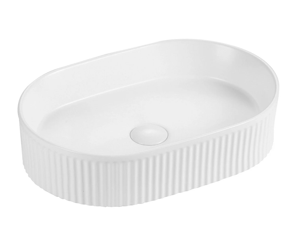 Gracie Ribbed Curved Countertop Ceramic Basin N24AW