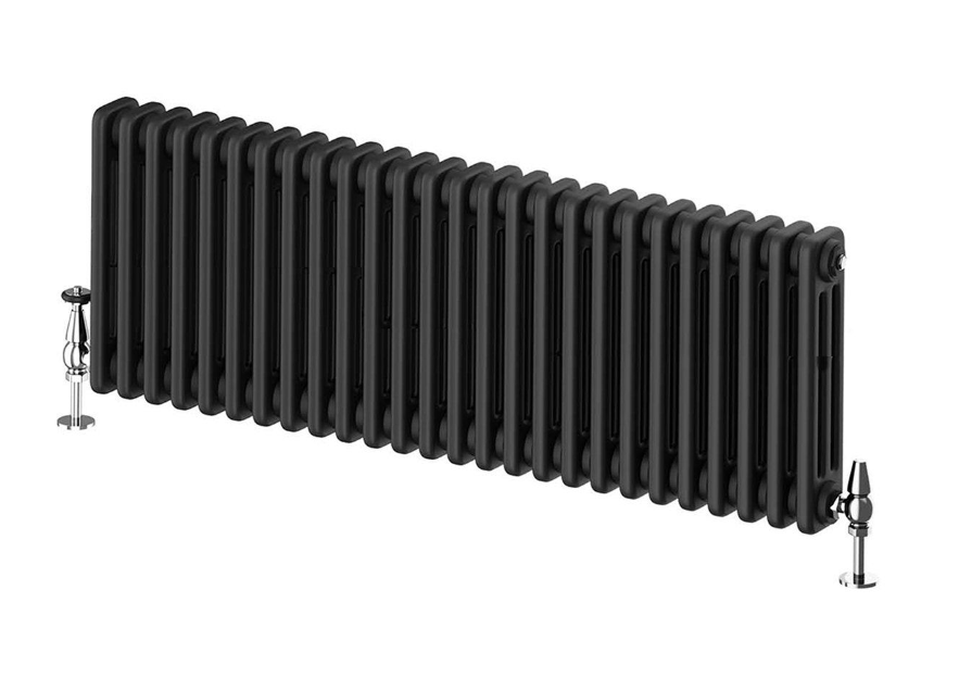 Nevada Matt Black Triple Horizontal Column Radiator - 400mm