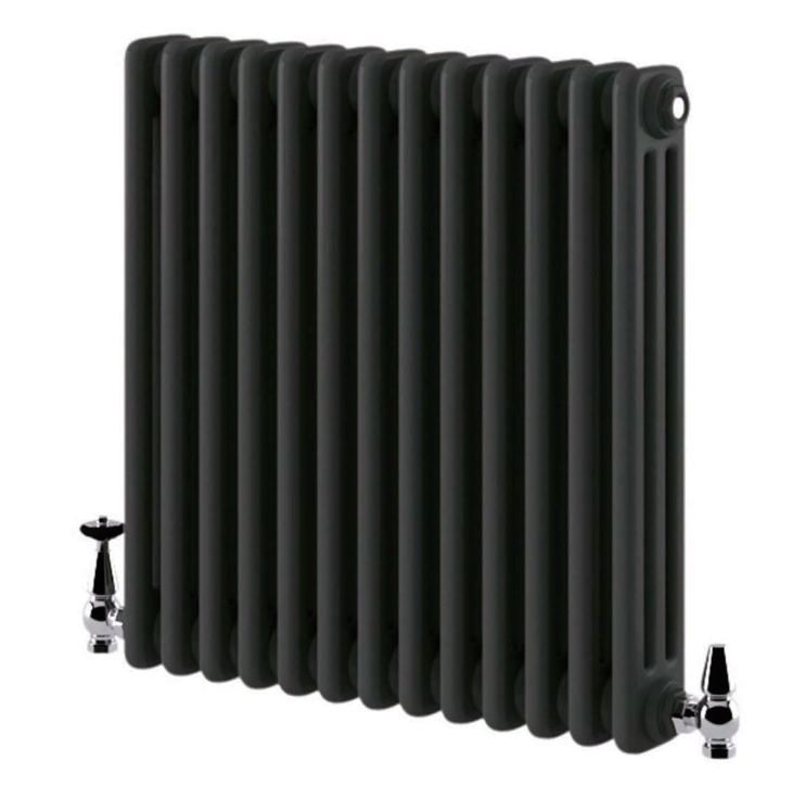 Nevada Black Triple Horizontal Column Radiator - 600mm