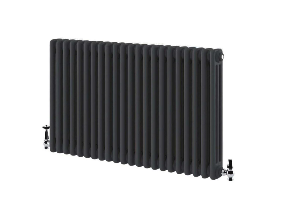 Nevada Black Triple Horizontal Column Radiator - 600mm