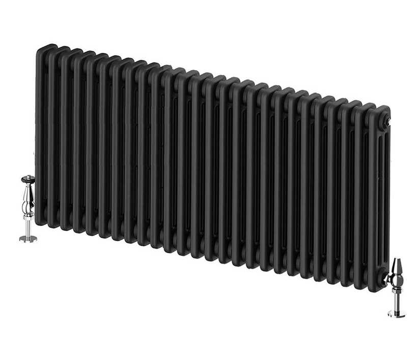 Nevada Black Triple Horizontal Column Radiator - 600mm