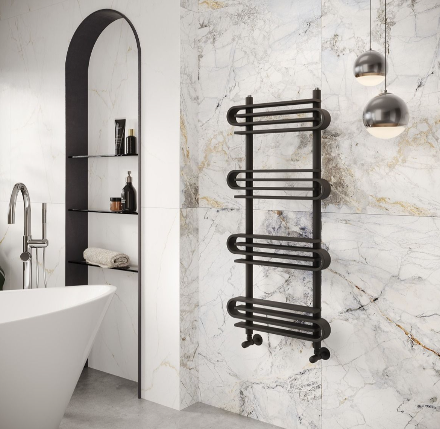 Albie Anthracite Heated Towel Rail – 1100x500mm