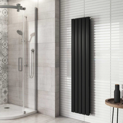 Michigan Black Double Vertical Flat Panel Radiator - 1600x340mm