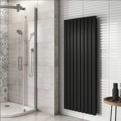 Michigan Black Double Vertical Flat Panel Radiator - 1600x610mm