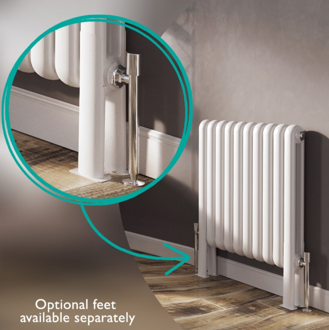 Wyoming White Horizontal Column Radiator - 600x1340mm